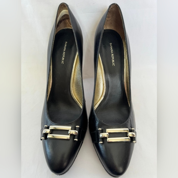 BANANA REPUBLIC Leather Work Platforms 4" Heel .5" Platform US9½ - Picture 3 of 8